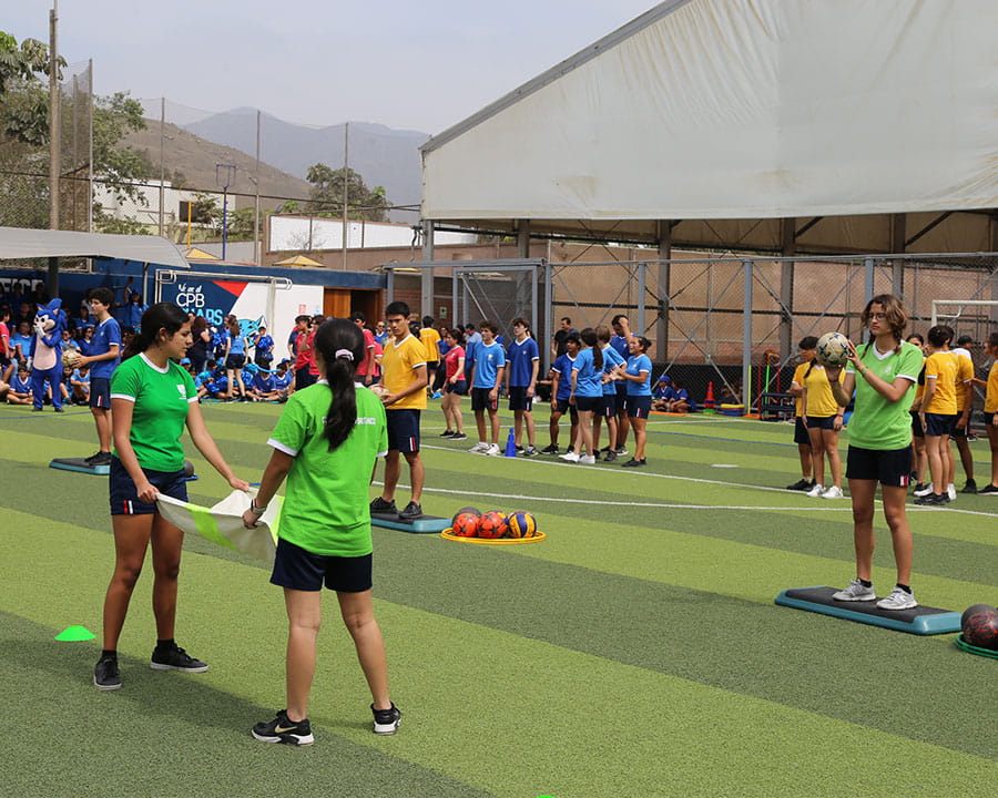Students preparing for playing sports